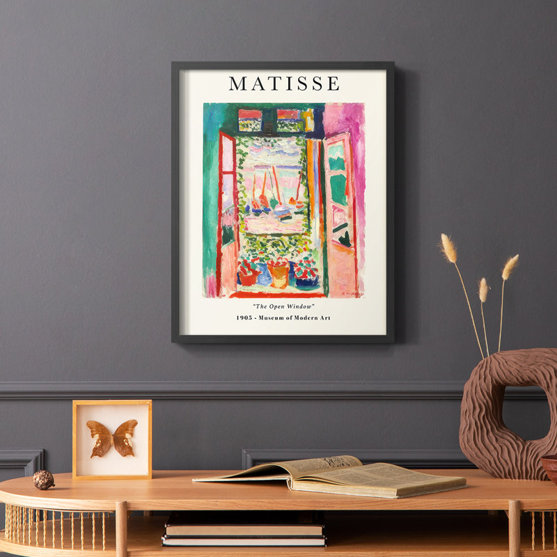 Matisse CL , reproduction encadrée - bois massif, H 28 po x l 22 po, Noir