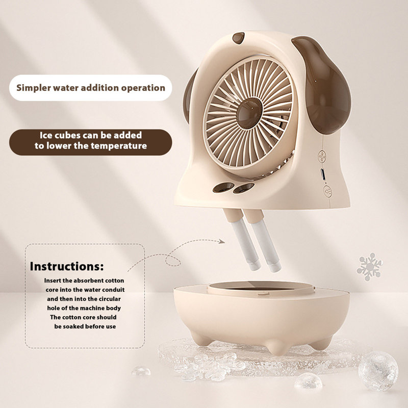 Ventilateur de radiateur de bureau électrique Kondieu, Pink