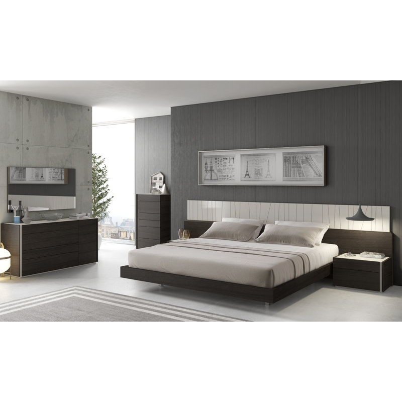 Mcgruder Panel Bed, Queen, Wenge/Light Gray