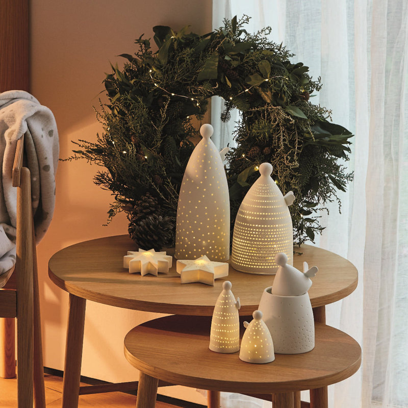Porcelain LED Star Lights - Set of 2