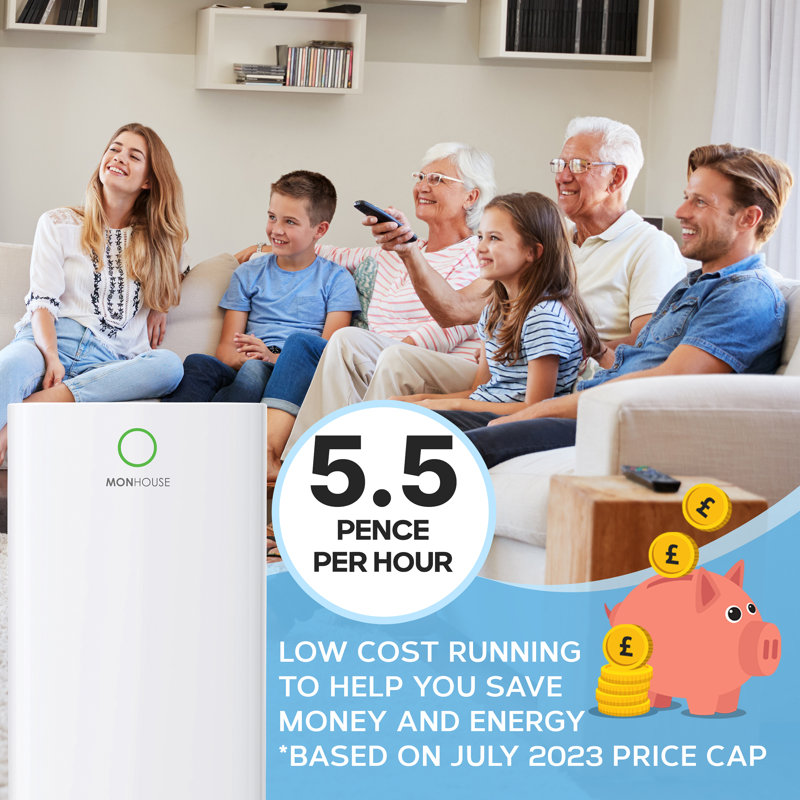 12L/Day Digital Dehumidifier - Sleep Mode 24HR Timer Portable Quiet