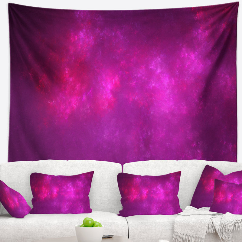 Tapisserie ciel à starry fractale abstract brillante, H 78 po x l 92 po