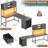 Jimmya Modular L-Shaped Steel Computer Desk with Built-In Electrical Outlet-1835338163