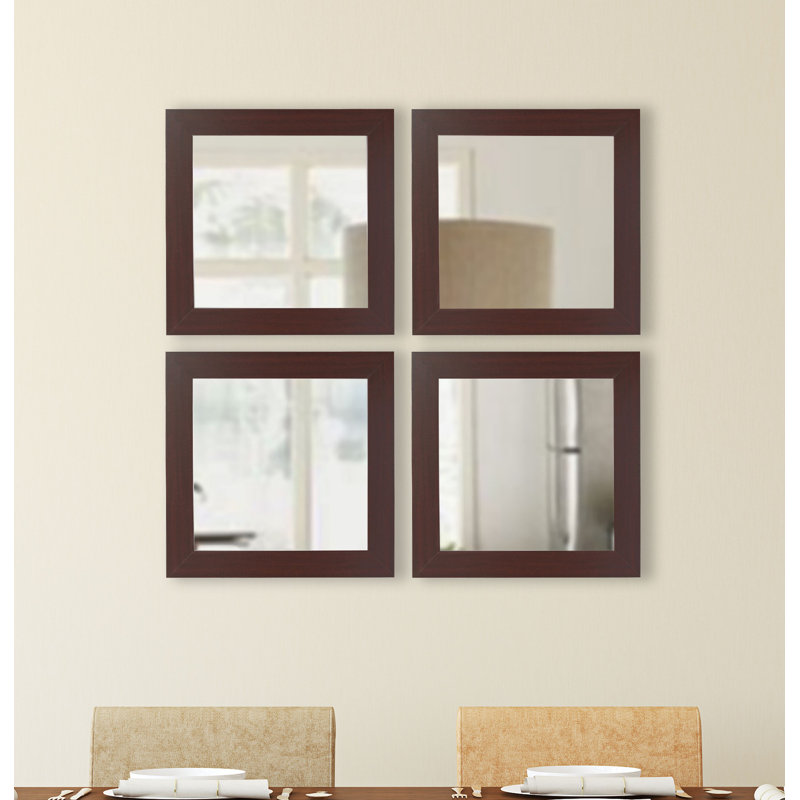 Ensemble de 4 miroirs modernes et contemporains, Acajou foncé