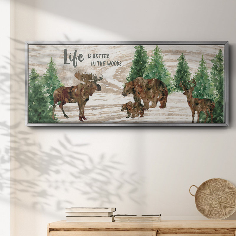 Better in the Woods - Toile avec cadre, H 24 po x l 60 po
