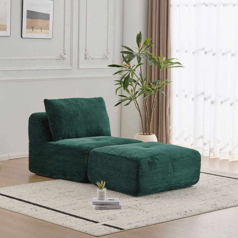 Chaise longue simple pour le salon, Vert