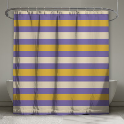 Purple Yellow Stripes Shower Curtains Extra Long