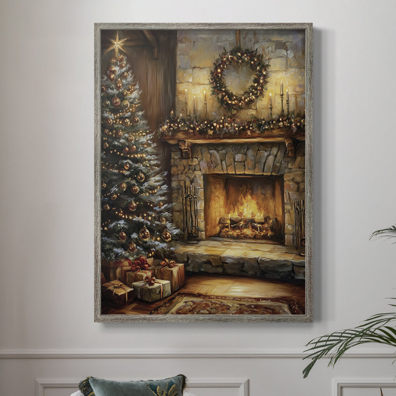 «Christmas Holiday Art», reproduction encadrée Dxxxv - bois massif, H 11 po x l 9 po