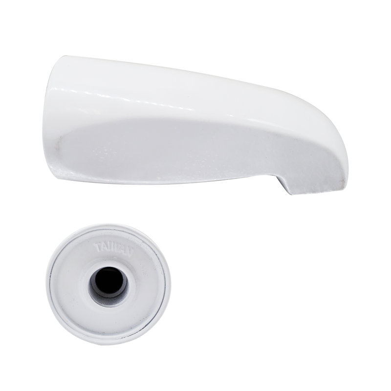 5-1/2" Reach Brass Wall Mount Tub Spout, Powder Coat White