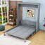 Queen Size Murphy Bed with Convertible Shelf and Headboard-2035311585
