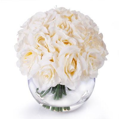 Silk Roses Arrangement in Vase