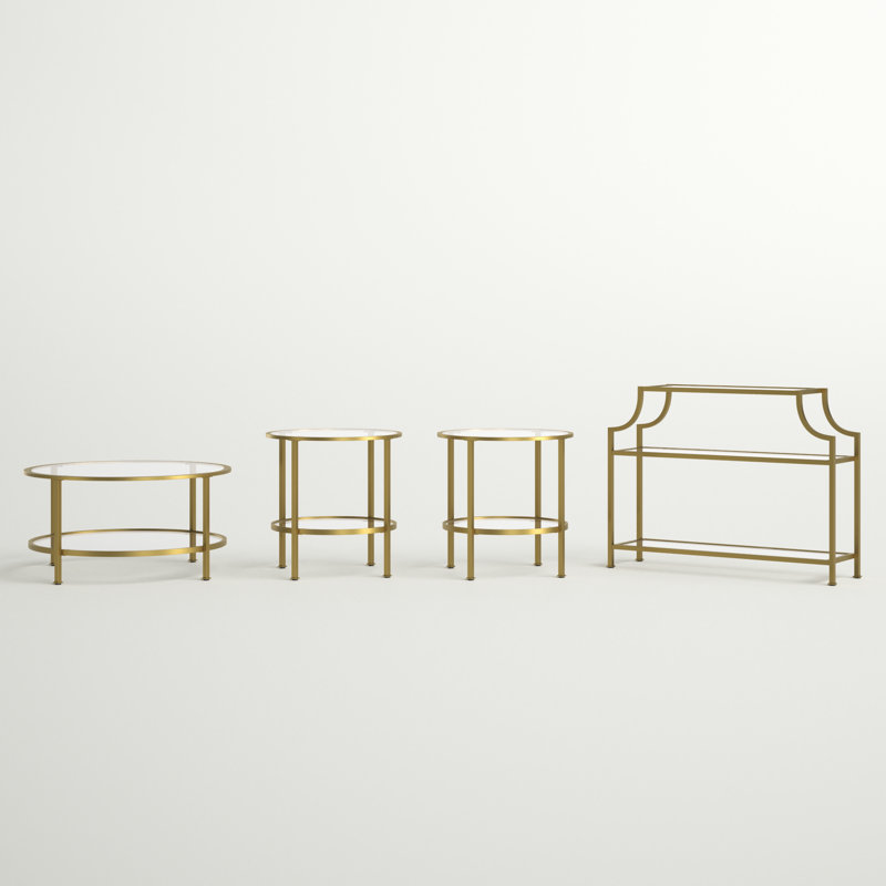 Ensemble de tables basses 4 pièces Letia, Or
