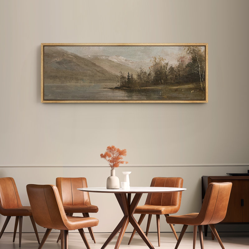 Serene Abstract Landscape Large Framed Canvas Art