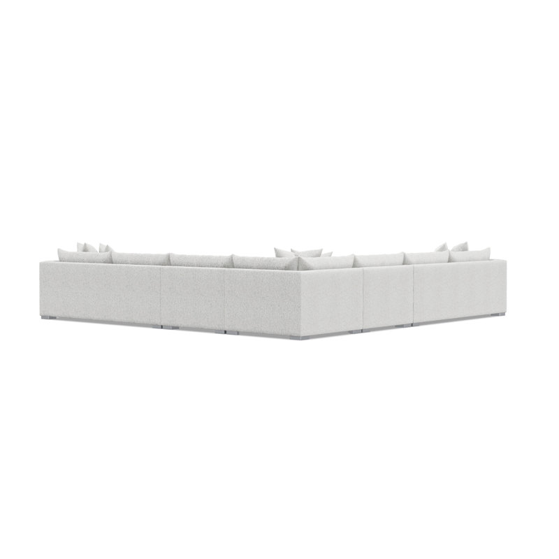 Sectional, 32.5" H x 157" W x 157" D, Cream Polyester