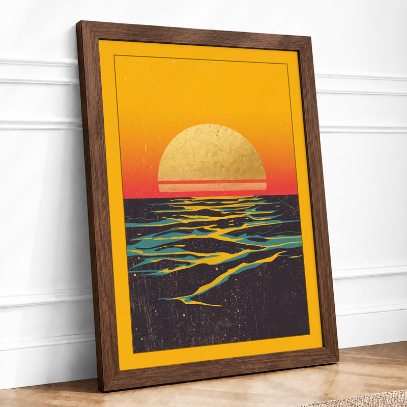 Golden Horizon Modern - Framed Print, A1 - 84.1 x 59.4 cm, Walnut