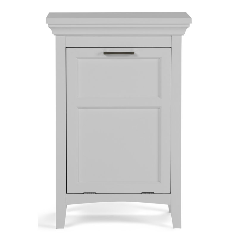 Avington 21"W Single Door Contemporary Bathroom Laundry Hamper with Tilt-Out Design, Pure White