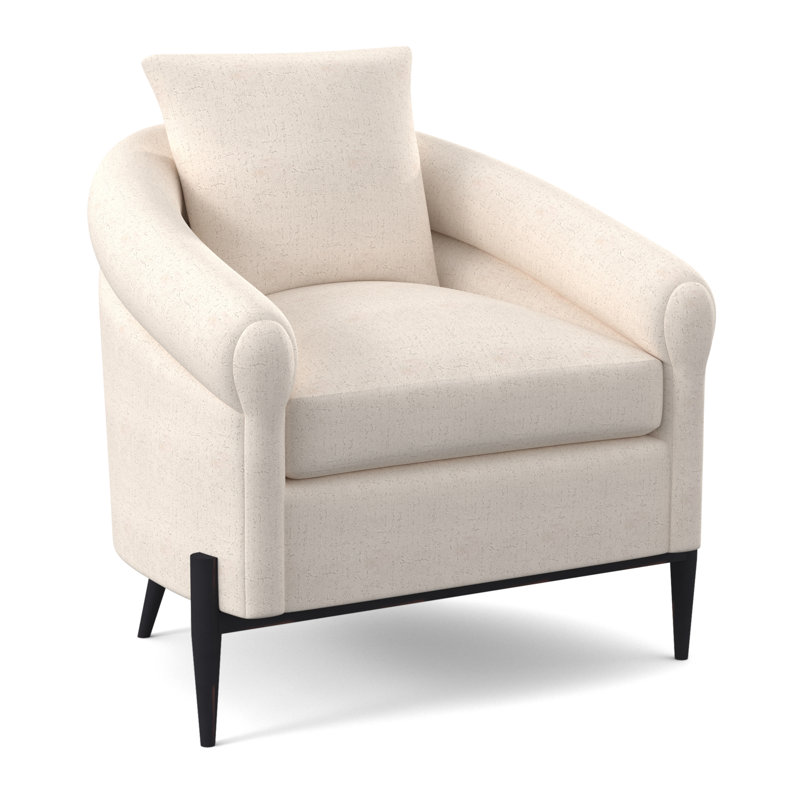 Chaise Jaxson, Ébène rétro, 100% polyester ivoire Venise