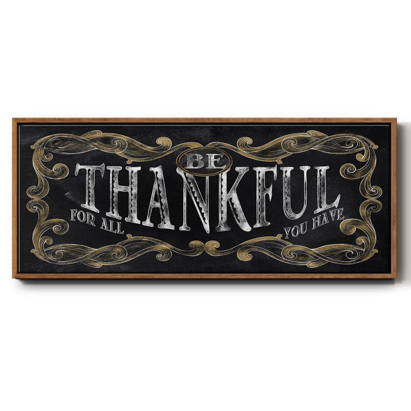 «Be Thankful», toile encadrée, H 8 po x l 20 po
