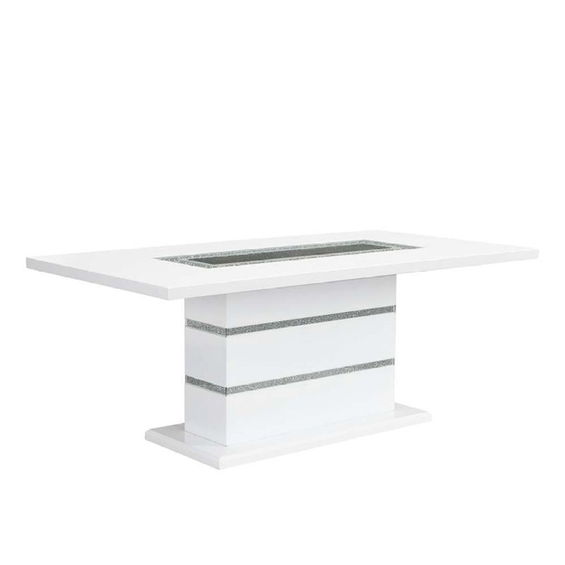 Table de salle à manger Vinna, Blanc, 38"H x 63"L x 42"W
