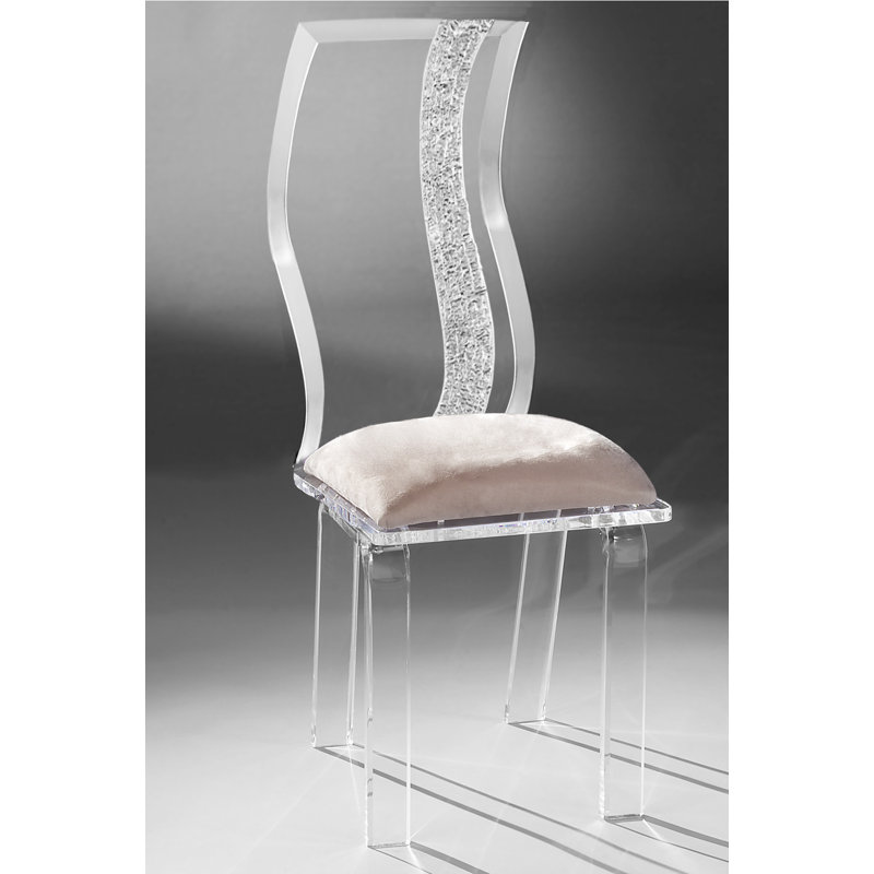 19'' H Upholstered Side Chair, Creme