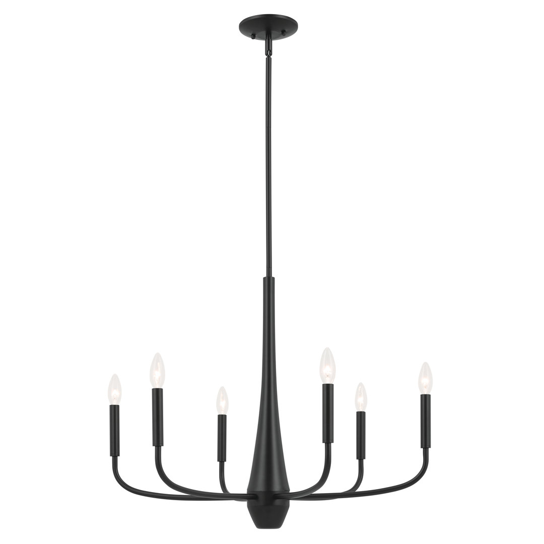 Ashyria 6 - Light Steel Dimmable Classic / Traditional Chandelier DecorbyHannah
