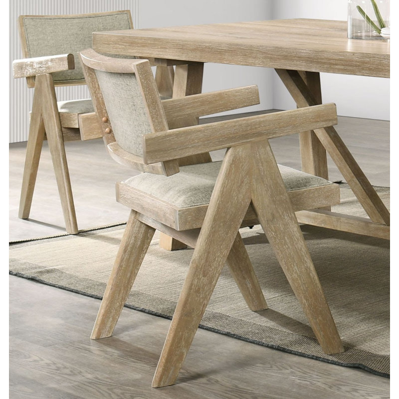 Chaises de salle à manger avec accoudoirs 2 pièces Contemporary, Brun