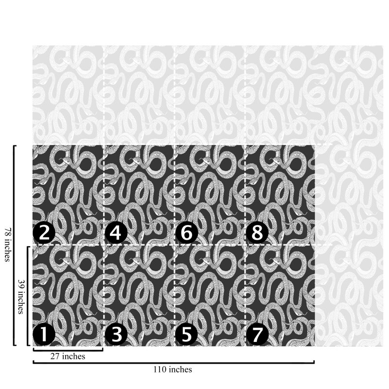 Kryspin Snakes Black & White Wallpaper