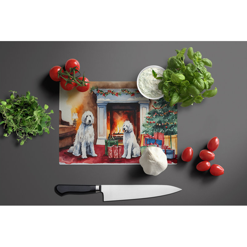 Grande planche à découper en verre Komondor Cozy Christmas