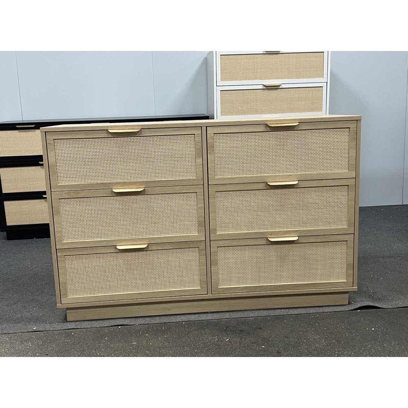 Commode à 5 tiroirs en MDF + PB, Noir