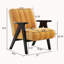 Chaise d'appoint jaune avec coussins de dossier à accoudoirs chauds avec détails en bois-121084498
