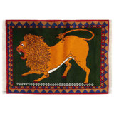 Animal Pictorial lion Hand Knotted 3'4"X 4'8"