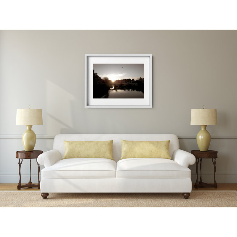 Tiber Sunset Print by Joseph Regan, 22" H x 26" W x 0.75" D, White