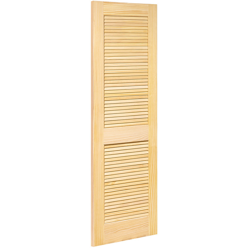 Louvered Solid Wood Unfinished Slab Standard Door, 24" x 80"