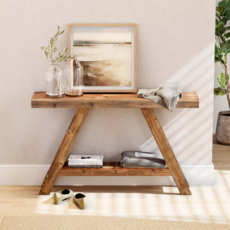 Natural Reclaimed 46inch /60inch Solid Wood Console Table, Brown, 28"H x 46"W x 10"D