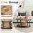 31.49’’ Round Coffee Table With 2-Tier Storage Shelves-1813552946