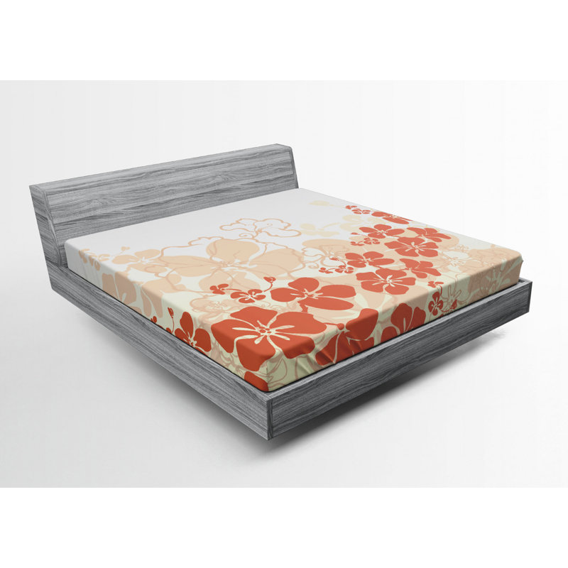 Microfiber Floral Fitted Sheet, Queen Fitted Sheet