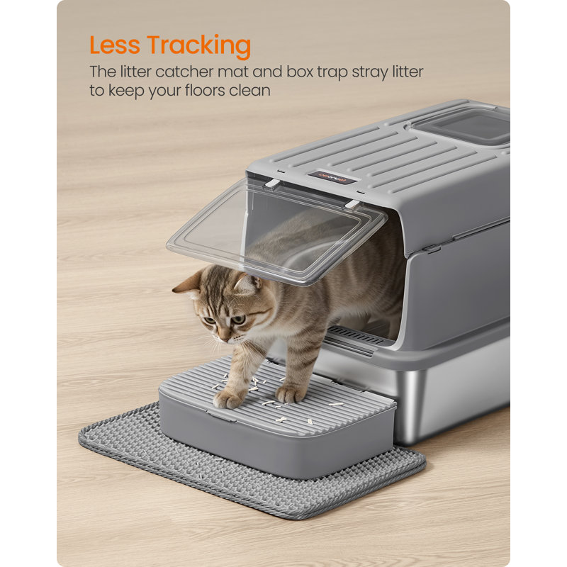 Stainless Steel Litter Box, Dove Grey