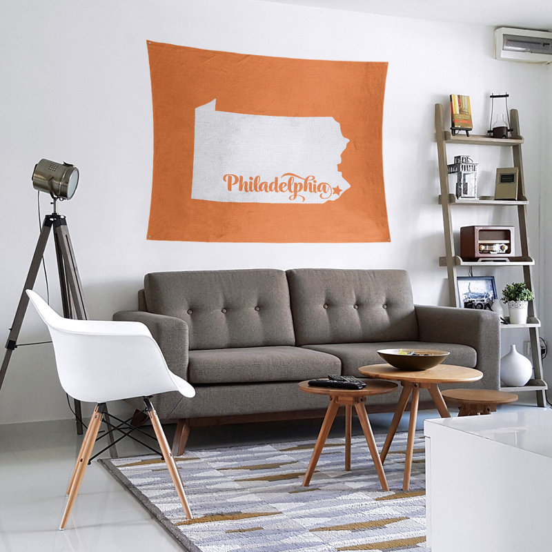 Tapisserie de Philadelphie, Pennsylvanie, H 51 po x l 60 po, Orange