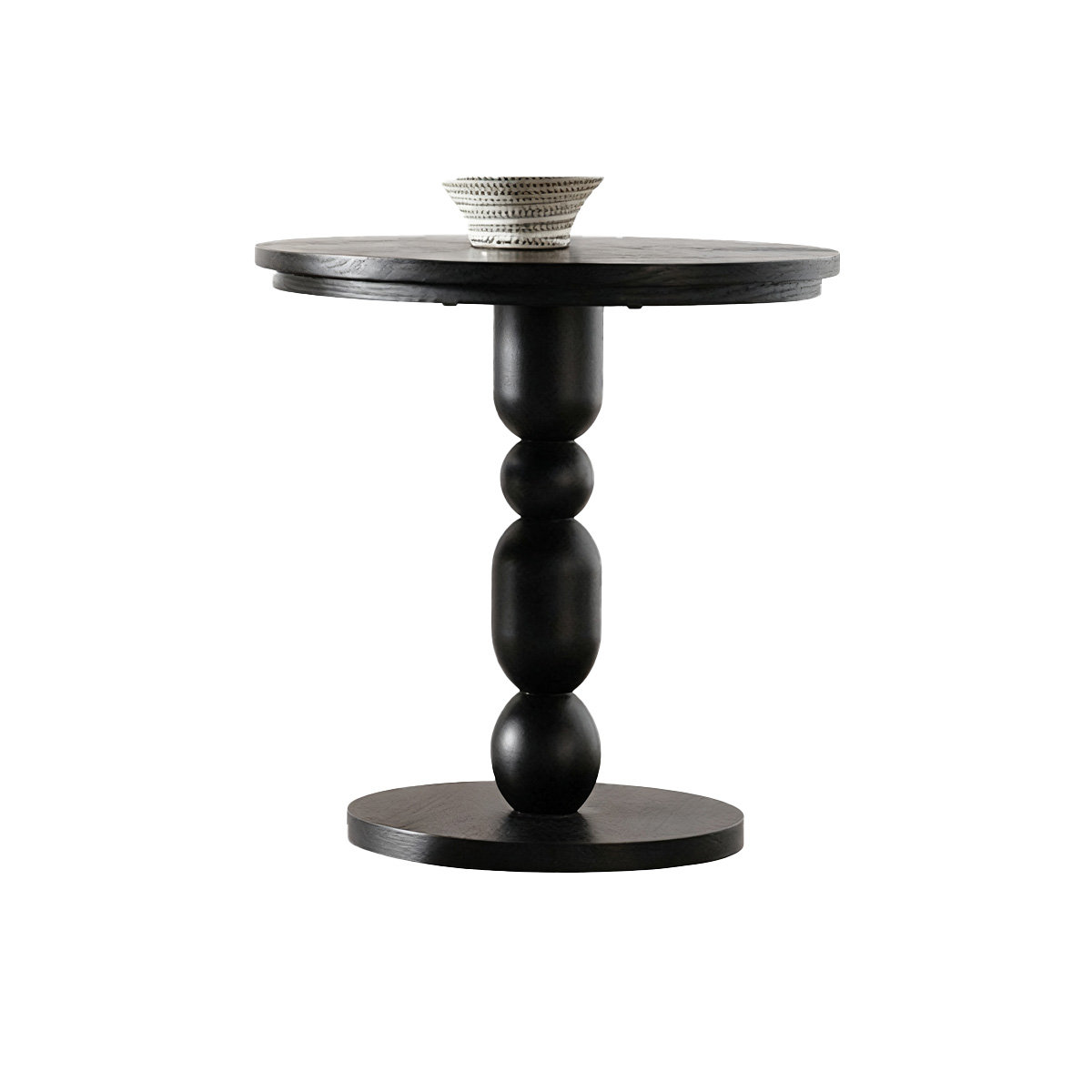 Latitude Run® Modern Black Solid Manufactured Wood Round Coffee Table ...