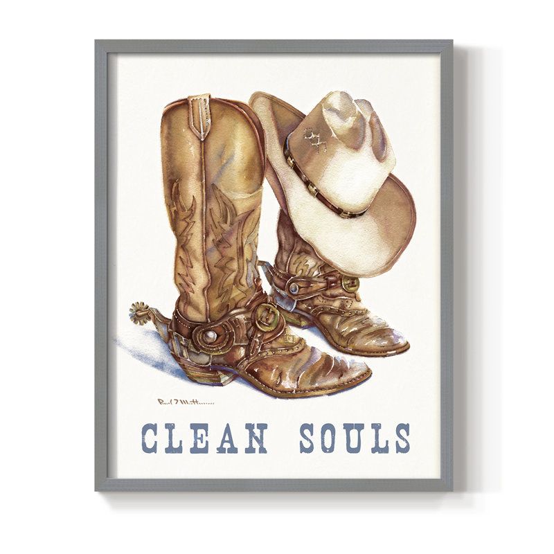 Clean Souls Framed Print - Solid Wood, 15" H x 12" W, Gray