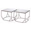 Ensemble de deux tables basses carrées en verre à miroir et argent