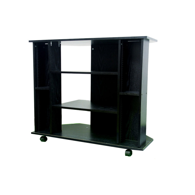 Meuble télé noir en bois 35 po x 30 po - Support d'angle pour écrans