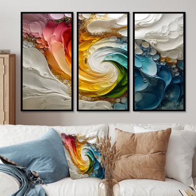 Ensemble de salon blanc et couleurs Vortex Of Life I - Abstract Spirals