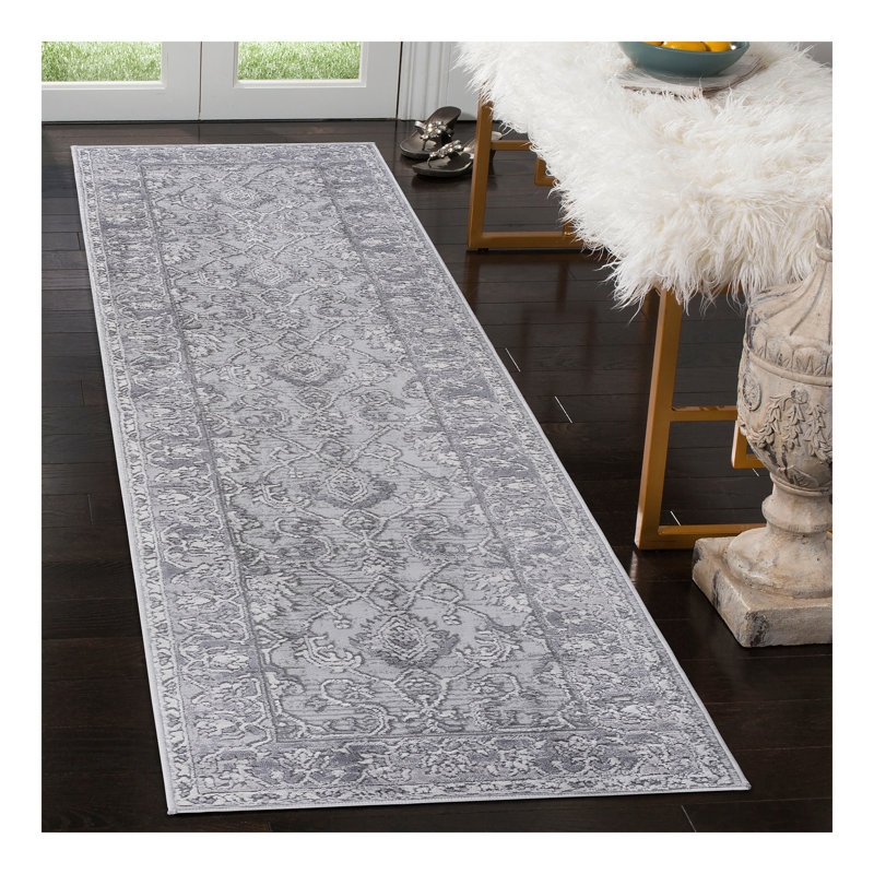 Collection Grey / Oriental Area Rug, Runner 2'2" x 8'