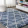 Ishaan Ogee Moroccan Trellis Shag Indigo Blue/Ivory Rug