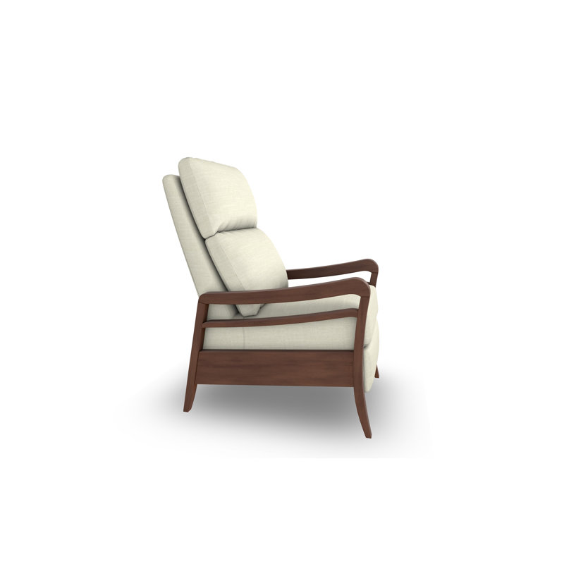 Modern High Leg Recliner, Dark Walnut, Pearl