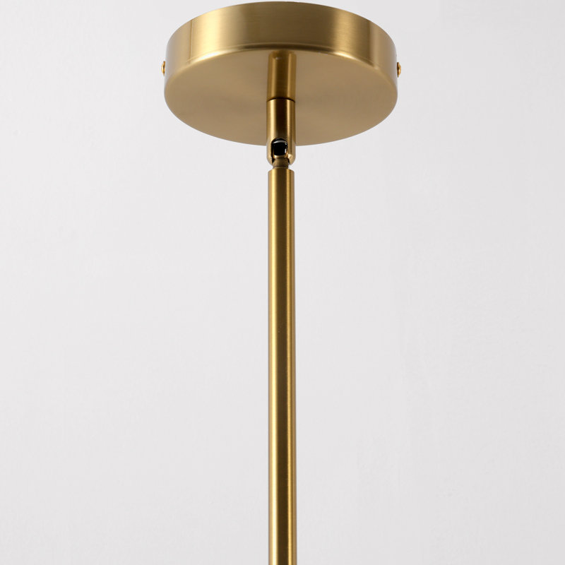 Luminaire suspendu linéaire en verre à intensité variable pour îlot de cuisine à 5 lumières de 5,9 po (l) à hauteur réglable