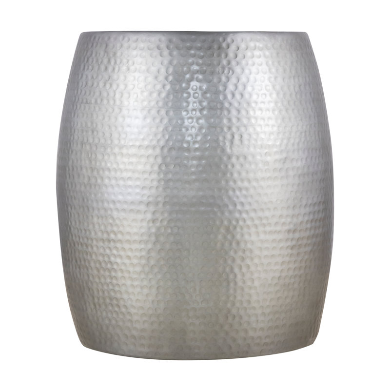 Suellen Auric Hammered End Table, Silver