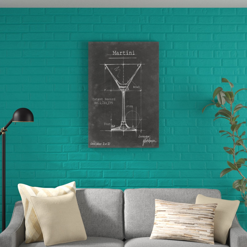Barware Blueprint V by Ethan Harper - Painting, Wrapped Canvas, 91cm H x 61cm W