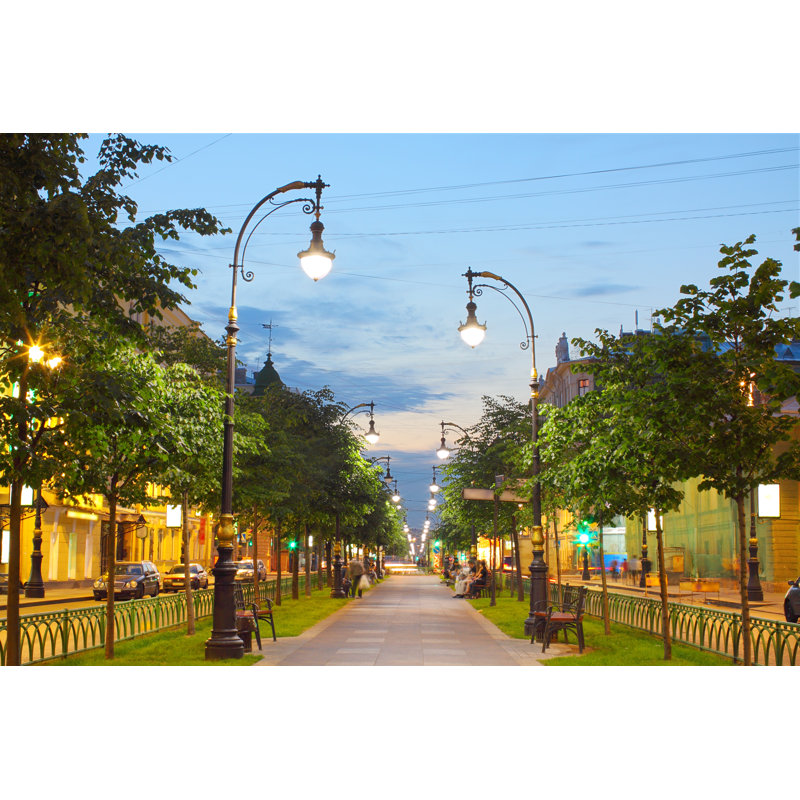 Evening City Alley by Sudok1 - Wrapped Canvas Print, 30cm H x 46cm W